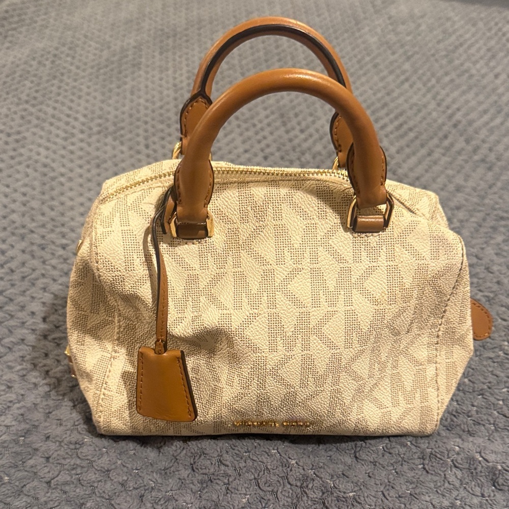 Michael Kors Cream and Brown Satchel